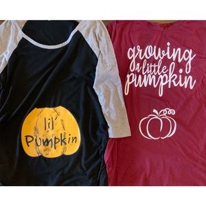 Two Fall Maternity Shirts